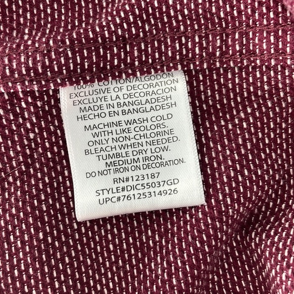 DICKIES heavy weight long sleeve button up shackett burgundy red size 3XL men's - Picture 4 of 6